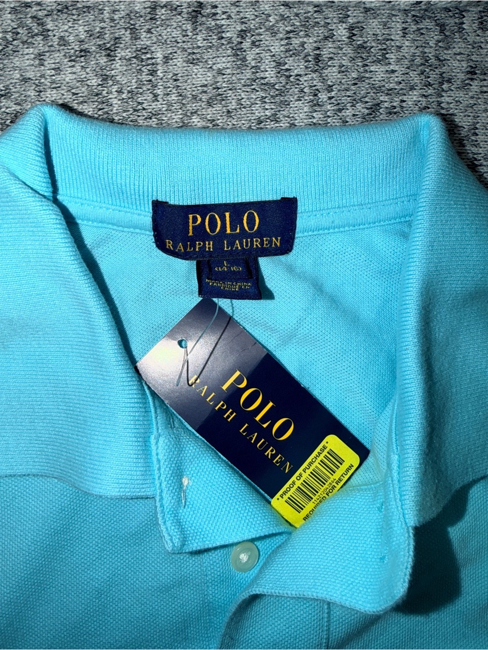 Boys NWT Polo by Ralph Lauren Classic Fit Aqua Polo Shirt - Picture 2 of 2